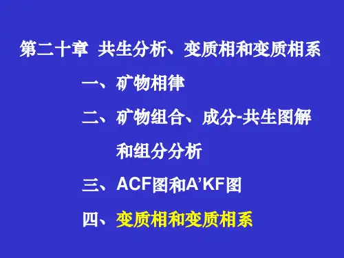 4 变质共生分析变质相系
