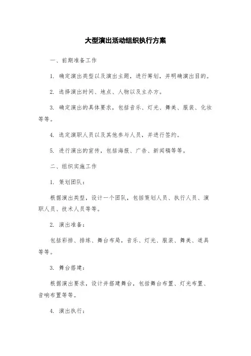 大型演出活动组织执行方案