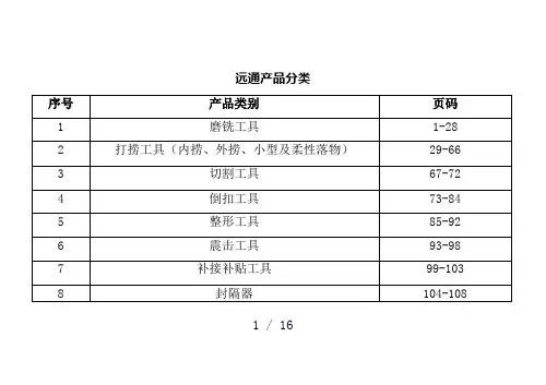 产品分类及目录word版