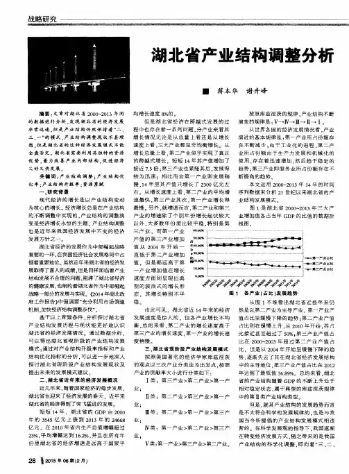 湖北省产业结构调整分析