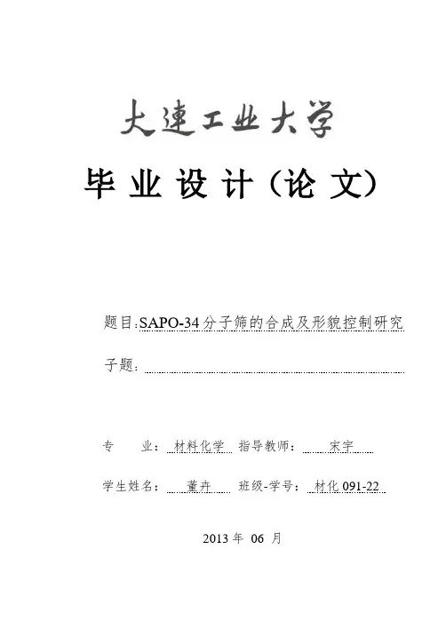 SAPO-34分子筛的合成及形貌控制研究