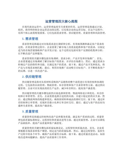 运营管理四大核心流程