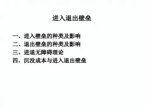 产业经济学：进入退出壁垒