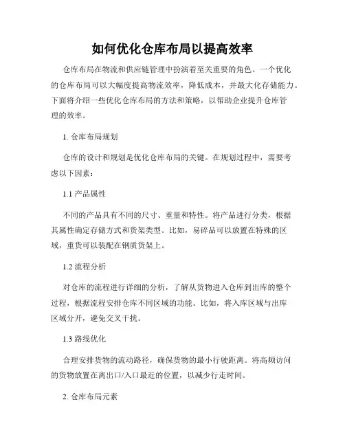 如何优化仓库布局以提高效率