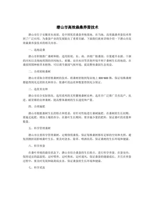 潜山市高效栽桑养蚕技术