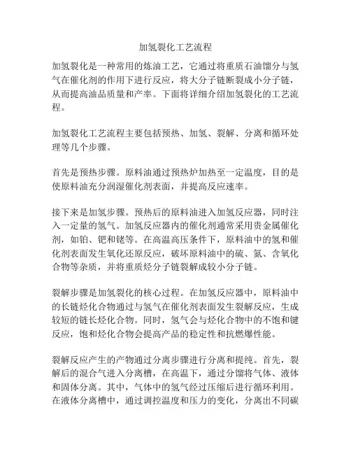 加氢裂化工艺流程
