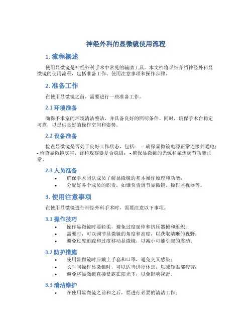 神经外科的显微镜使用流程