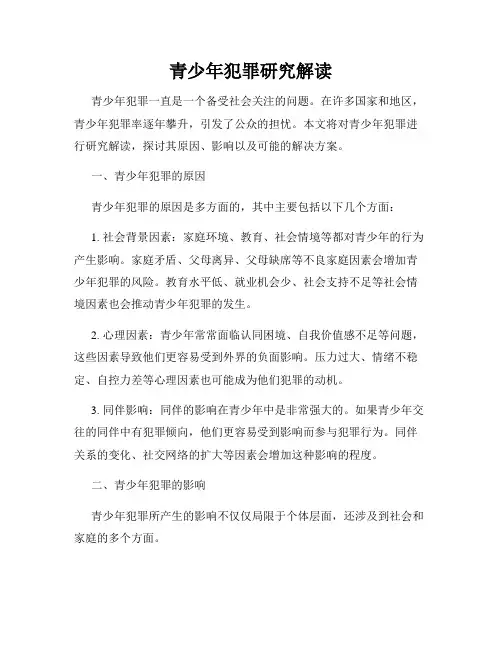 青少年犯罪研究解读
