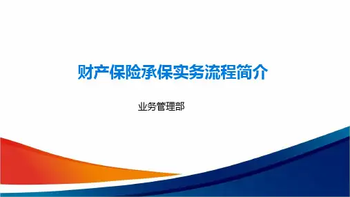 金融机构保险公司财产保险承保实务流程简介(71P)