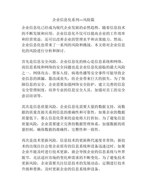 企业信息化系列―风险篇