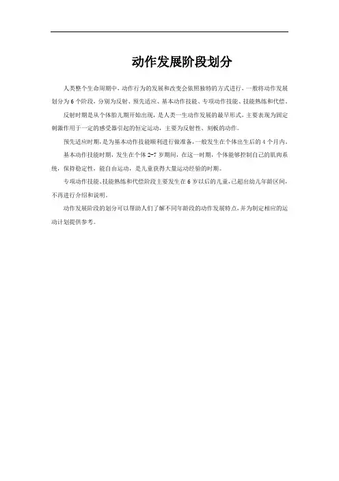 动作发展阶段划分
