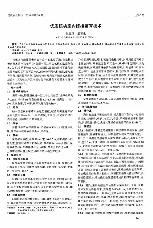 优质核桃室内嫁接繁育技术