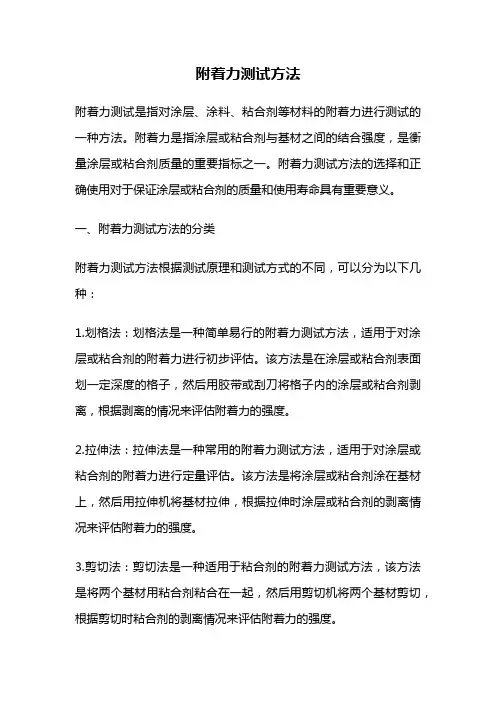 附着力测试方法