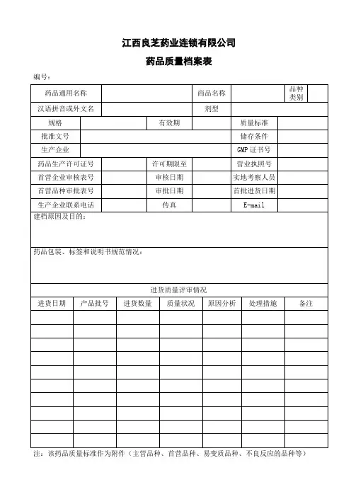 09-药品质量档案表