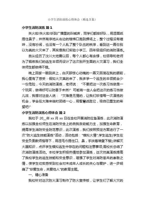 小学生消防演练心得体会（精选5篇）