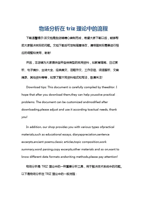 物场分析在triz理论中的流程