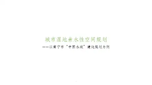 城市湿地亲水性空间规划