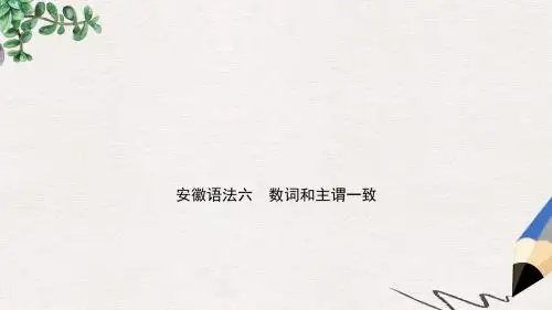 安徽省中考英语总复习语法专项复习语法六数词和主谓一致课件