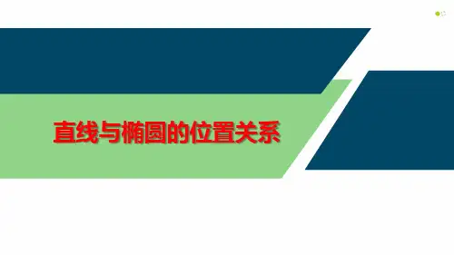 高三一轮复习--直线与椭圆的位置关系