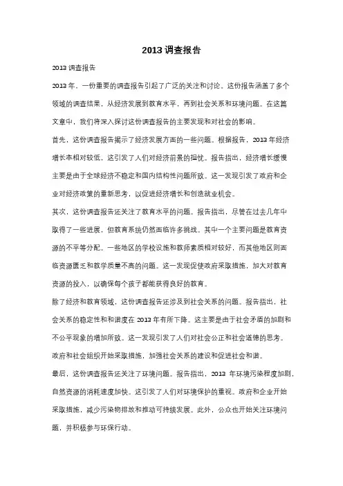 2013调查报告