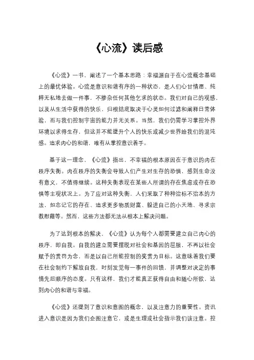 《心流》读后感