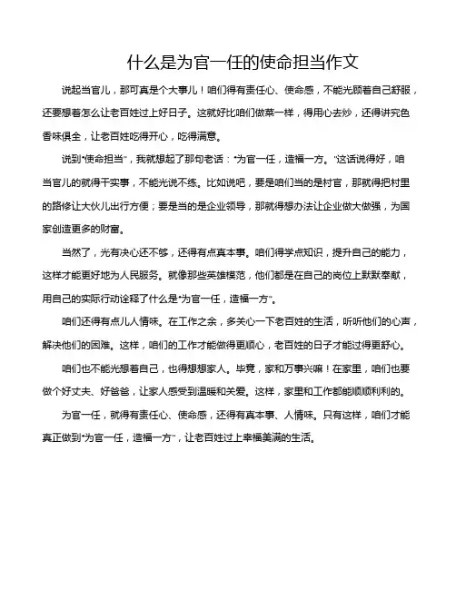 什么是为官一任的使命担当作文