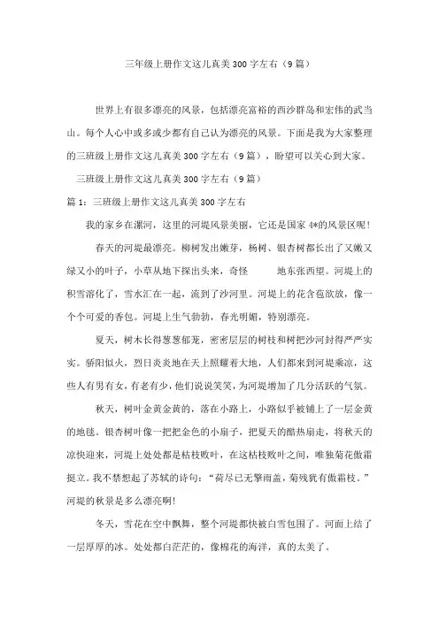 三年级上册作文这儿真美300字左右(9篇)