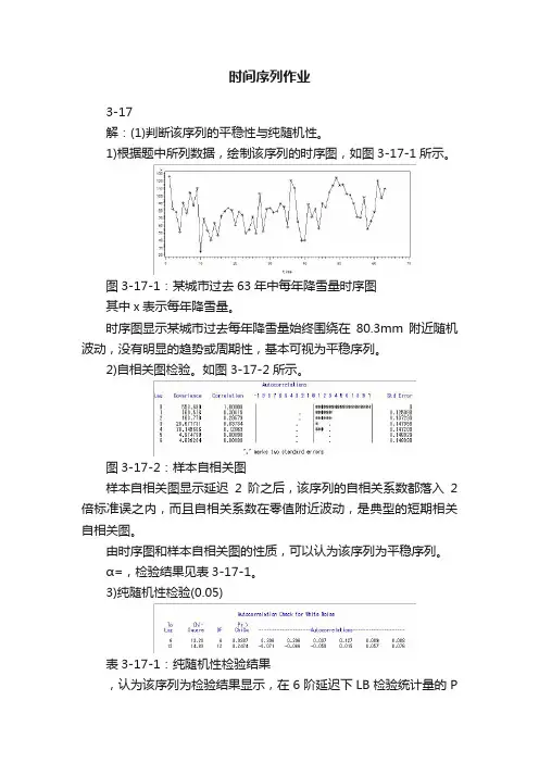时间序列作业