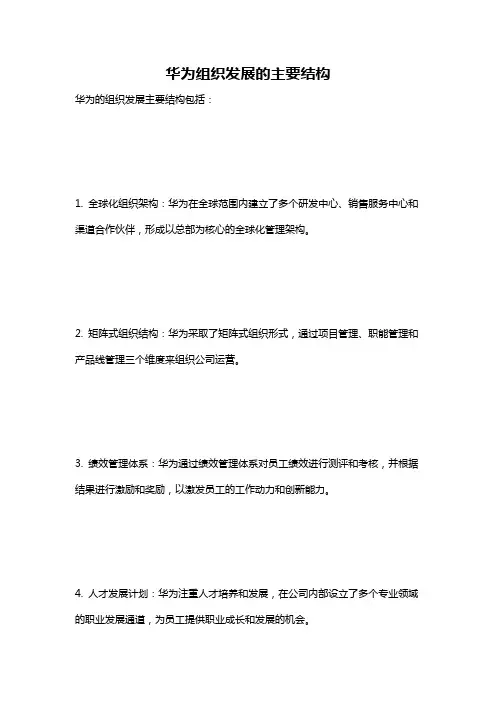 华为组织发展的主要结构