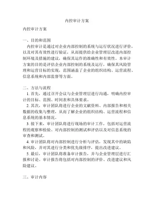 内控审计方案
