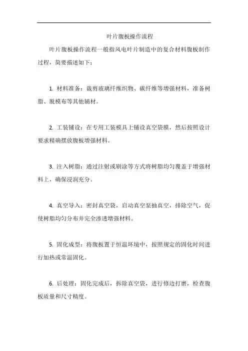叶片腹板操作流程