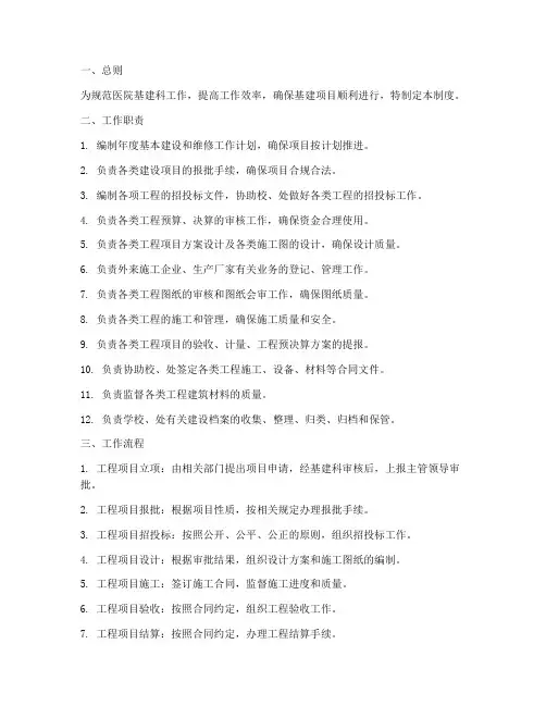 医院基建科管理制度