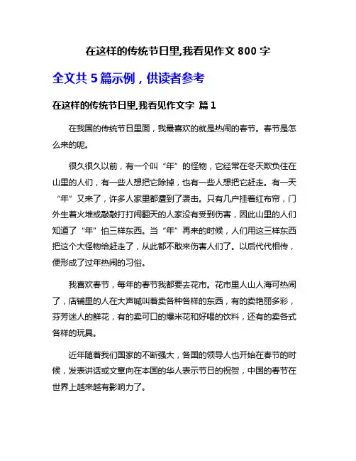 在这样的传统节日里,我看见作文800字