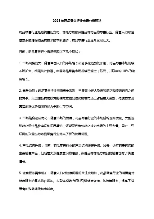 2023年药品零售行业市场分析现状
