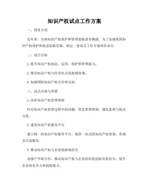 知识产权试点工作方案