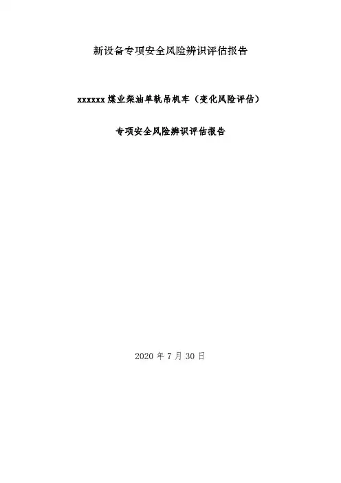 新设备专项安全风险辨识评估报告示例