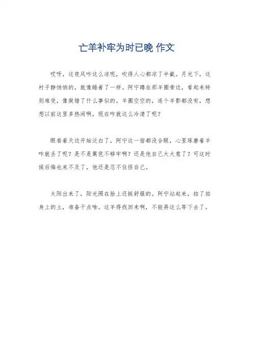 亡羊补牢为时已晚 作文