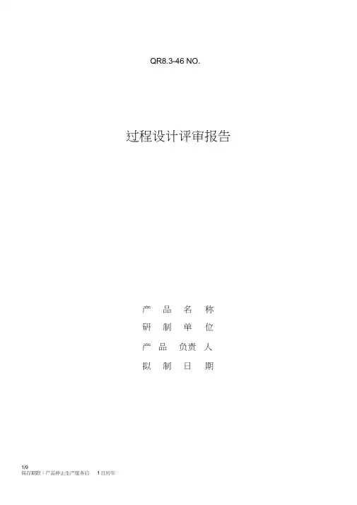 工艺设计评审报告
