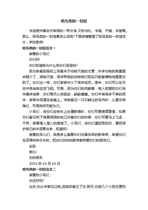 给鸟类的一封信