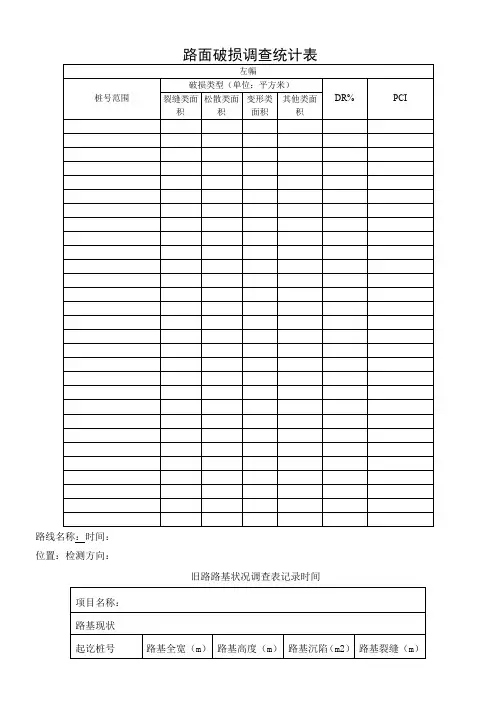 公路外业调查表格