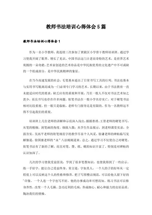 2024年教师书法培训心得体会5篇