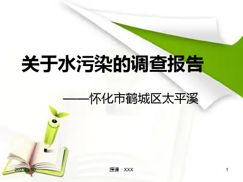 关于水污染的调查报告PPT参考课件