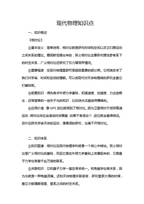 现代物理知识点