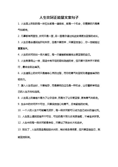 人生坎坷正能量文案句子