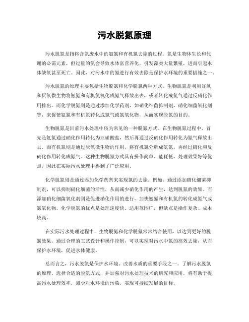污水脱氮原理