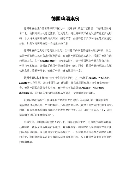 德国啤酒案例