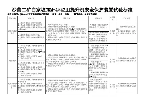 JK-3提升机安全保护装置试验标准