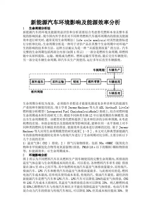 新能源汽车环境影响及能源效率分析