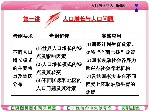 高考地理一轮复习课件 第一讲  人口增长与人口问题