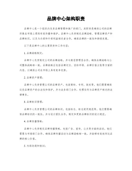 品牌中心架构职责